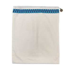 Tory Burch Dust Bag 15 in x 12 in Canvas Drawstring Strap Geometric Trim Charm